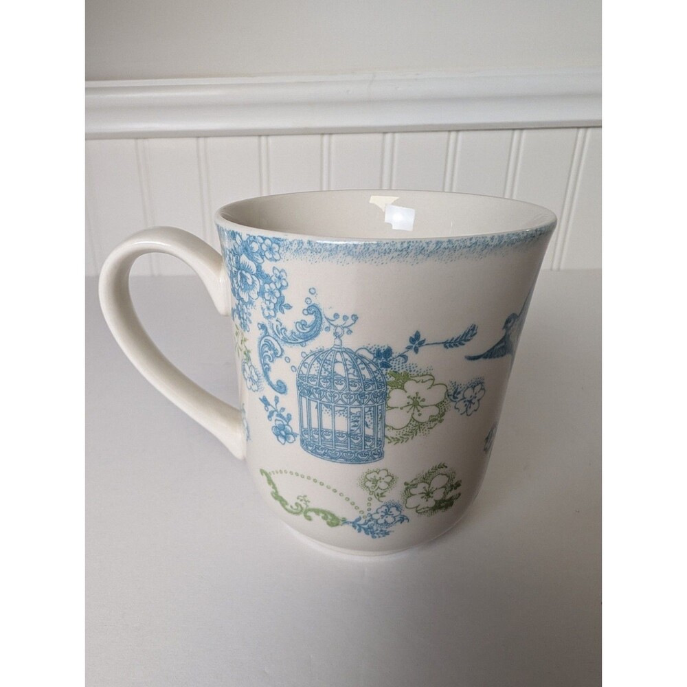 Johnson Brothers Vintage Charm Mug Blue Green Birdcage Floral Bird